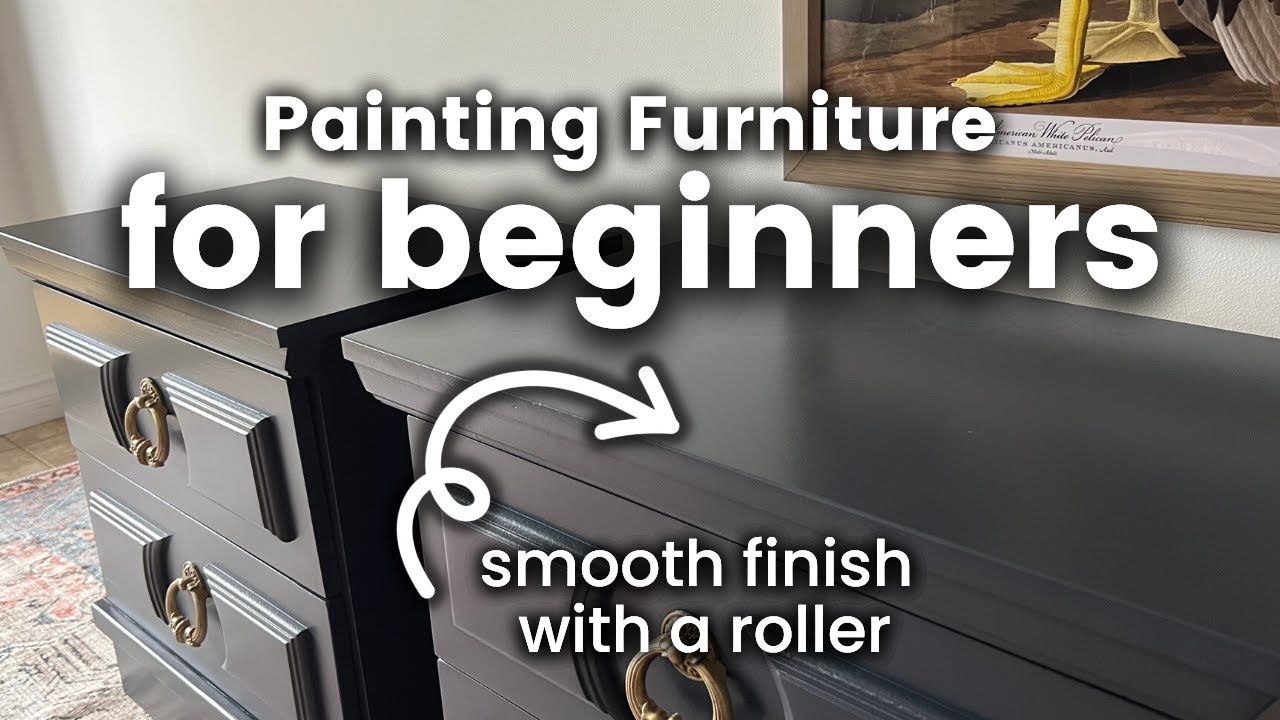 How to Paint Furniture Black  Laminate & Wood 🤩 Smooth Finish & Beginner  Friendly! 