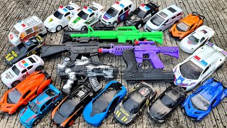 HUNTING SNIPER RIFLE & TOYS CAR, POLICE CAR, AMBULANCE, EXCAVATOR, LAMBORGHINI, DUMP TRUCK, PLANE