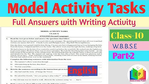 Model Activity Tasks Class 10 with Writing Activity