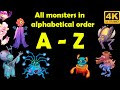 All monsters in alphabetical order my singing monsters 4k