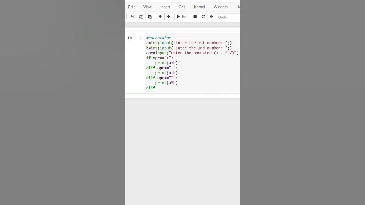 How To Make Calculator In Python | #python #programming #shorts - YouTube image.