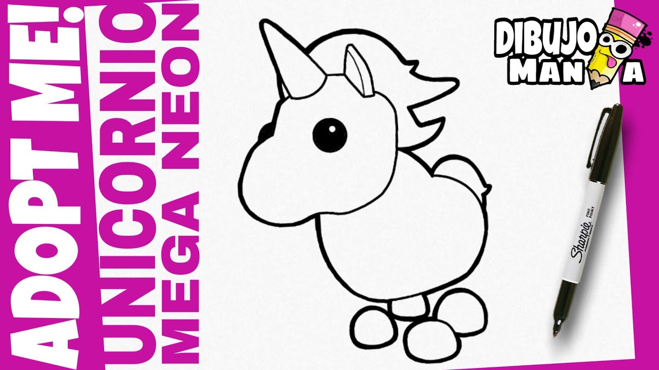 Como Dibujar Al Unicornio Mega Neon De Adopt Me Dibujos De Adopt Me Youtube - roblox para colorear adop me