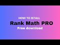 Rank Math PRO Installation &amp; Activation by | SM Mahadi