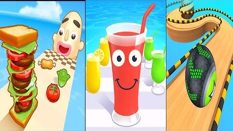 Satisfying Games: Sandwich Runner || Juice Run || Going Ball - Mobile Games @LittleMoviesGamesFun