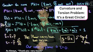 Find the Curvature and Torsion of a Planar Curve