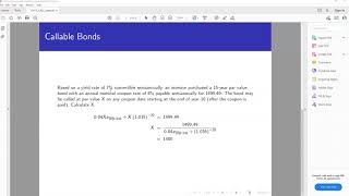 Callable Bonds Example