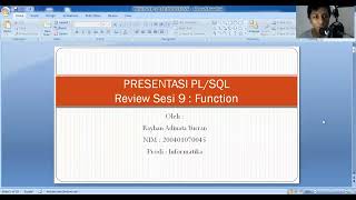 PRESENTASI REVIEW PL SQL SESI 9 TENTANG FUNCTION DALAM UNSIA