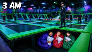 I Spent 100 Hours in a Trampoline Park! (Overnight)