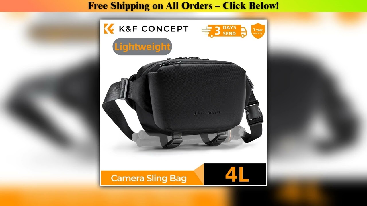 KF Concept 4L Camera Sling Bag Lightweight Travel Photography Shoulder Bag For Canon Sony DSLR SLR