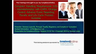 Complaint Handling Requirements for CAPA, Change Control, Adverse Event Reporting, Recalls
