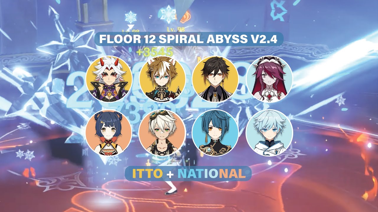 NEW 2.4 ABYSS! C2 Itto-Rosaria and OG National Team - Floor 12 Spiral Abyss (Genshin Impact)