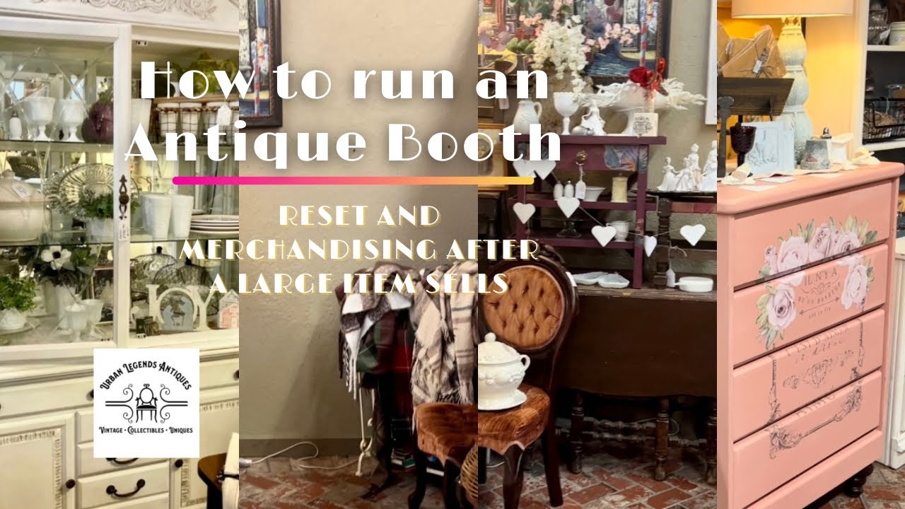 Selling in an Antique Mall | Staging and Merchandising | Spring Time Booth Reset - YouTube