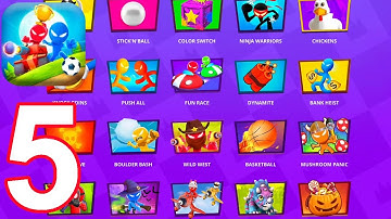 Stickman Party - Gameplay Walkthrough Part 5 - Random Funny MiniGames, 1 2 3 4 Plyer Free New Update