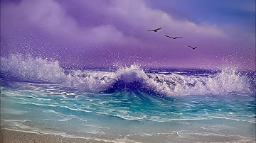 S5 Ep1 MNM - Letterlijk ELKE ENKELE STAP Zeegezicht Tutorial voor beginners #PaintWithJosh #BobRoss