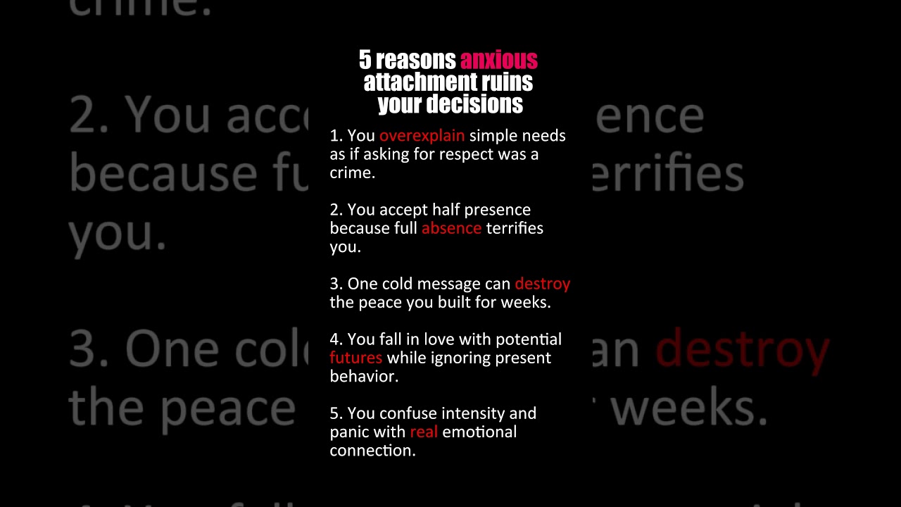 5 reasons anxious attachment ruins your decision