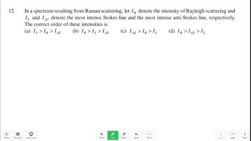 CSIR NET Physics Dec 2019 PYQ Solved | Raman Scattering