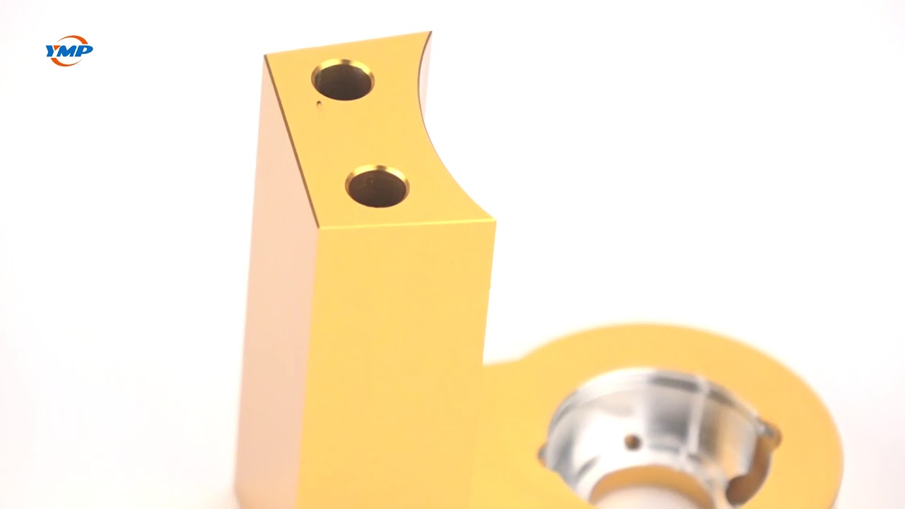 Custom CNC machining yellow anodized aluminium - YouTube