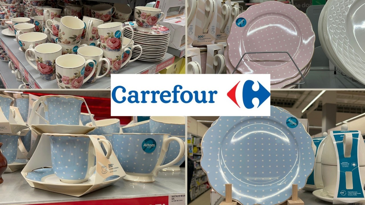 Przegląd półek w Carrefour/Śliczna zastawa/Urocze kubki z zaparzaczem🌸