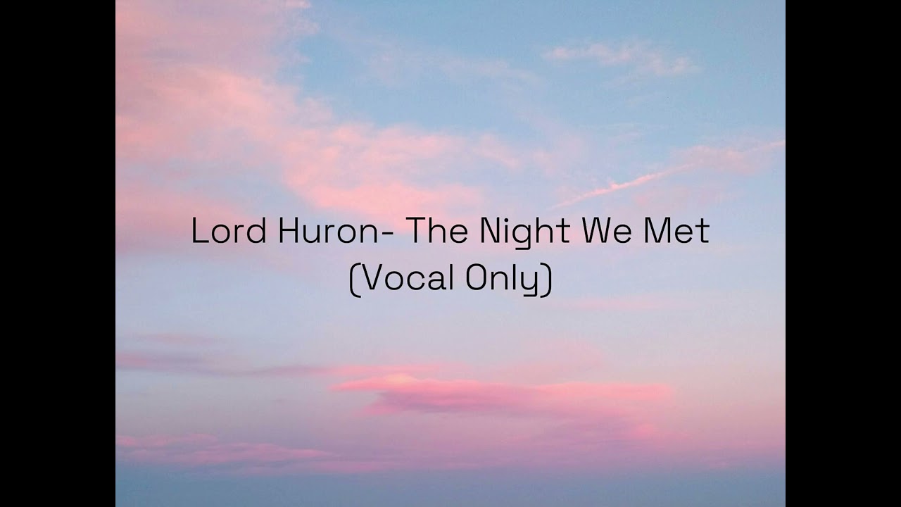 Lord Huron- The Night We Met (Vocal Only)