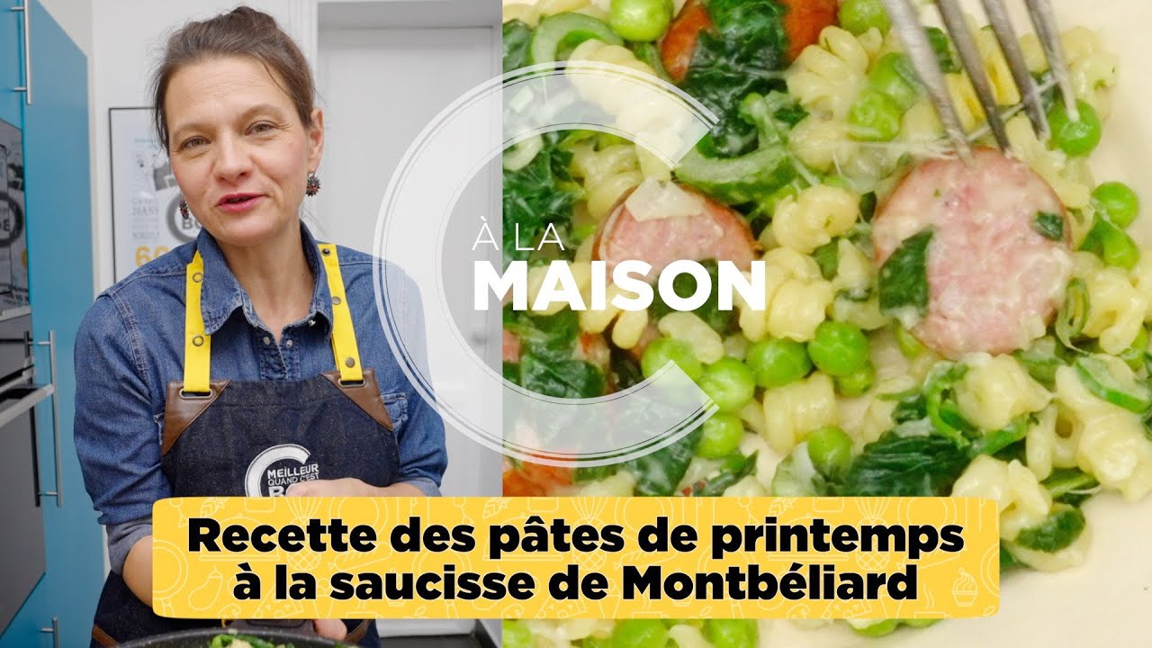 Pâtes de printemps à la saucisse de Montbéliard