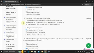 NPTEL Solar Energy Engineering and Technology Week9 Assignment9 Solution JULY 2024