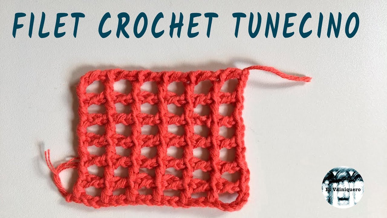 Punto calado tunecino #3 - Punto de red, malla, filet crochet tunecino - Crochet tunecino