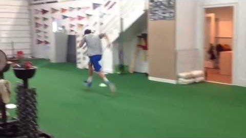 side view sprint backpedal