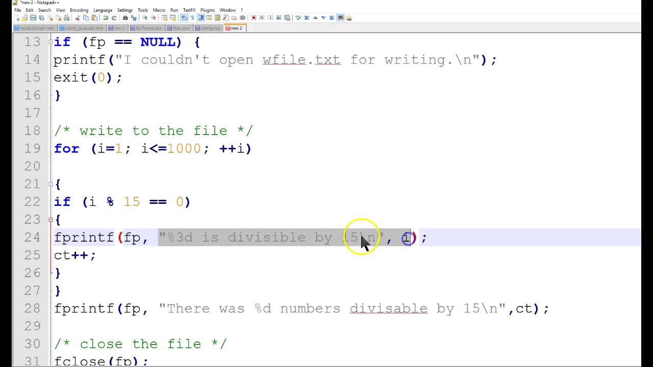 Writing and reading to a File Using C Programming