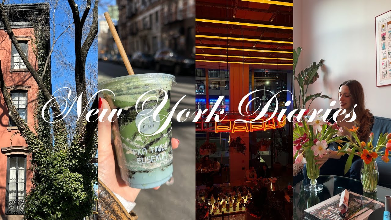 New York Diaries | floral arrangement, west village stroll, new restaurant, matcha, chat and cook