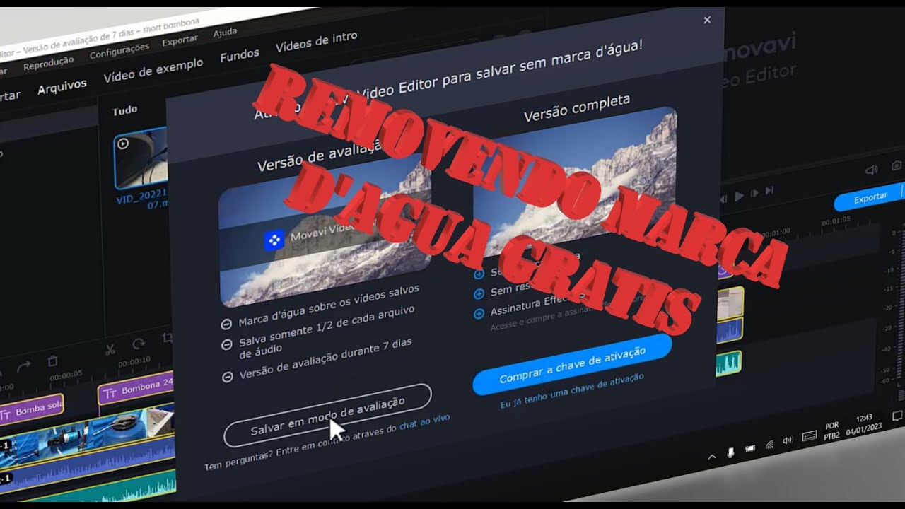 Como remover gratuitamente marca d'água do Movavi Video Editor 🎞🎬🎥🔑