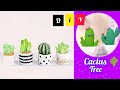 Diy paper craft ideasschool hacks how to make paper cactus miniature craft