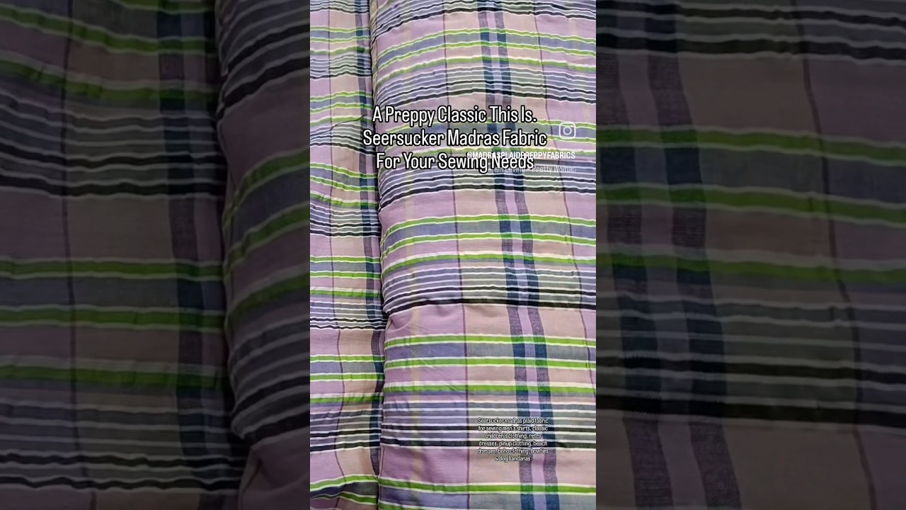 Seersucker madras plaid fabric for 