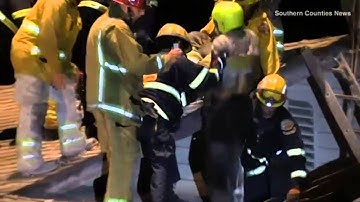 Man rescued from inside chimney