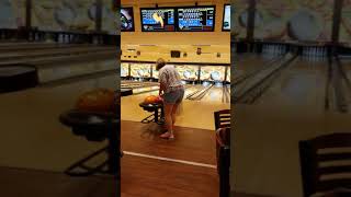 Grandma at the bowling aly practicing her "form" 🙄