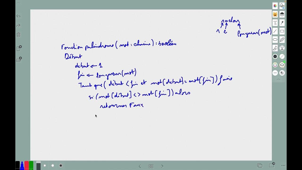 16- Exercice Fonction palindrome شرح بالدارجة - YouTube