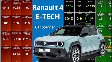 Renault 4 E-TECH 40 kWh secrets 🔋 SOH, battery temperature, energy kWh | Car Scanner ELM OBD2