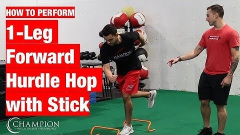 1 Leg Forward Hurdle Hop with Stick