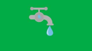Animated Water Faucet Drop Green Screen