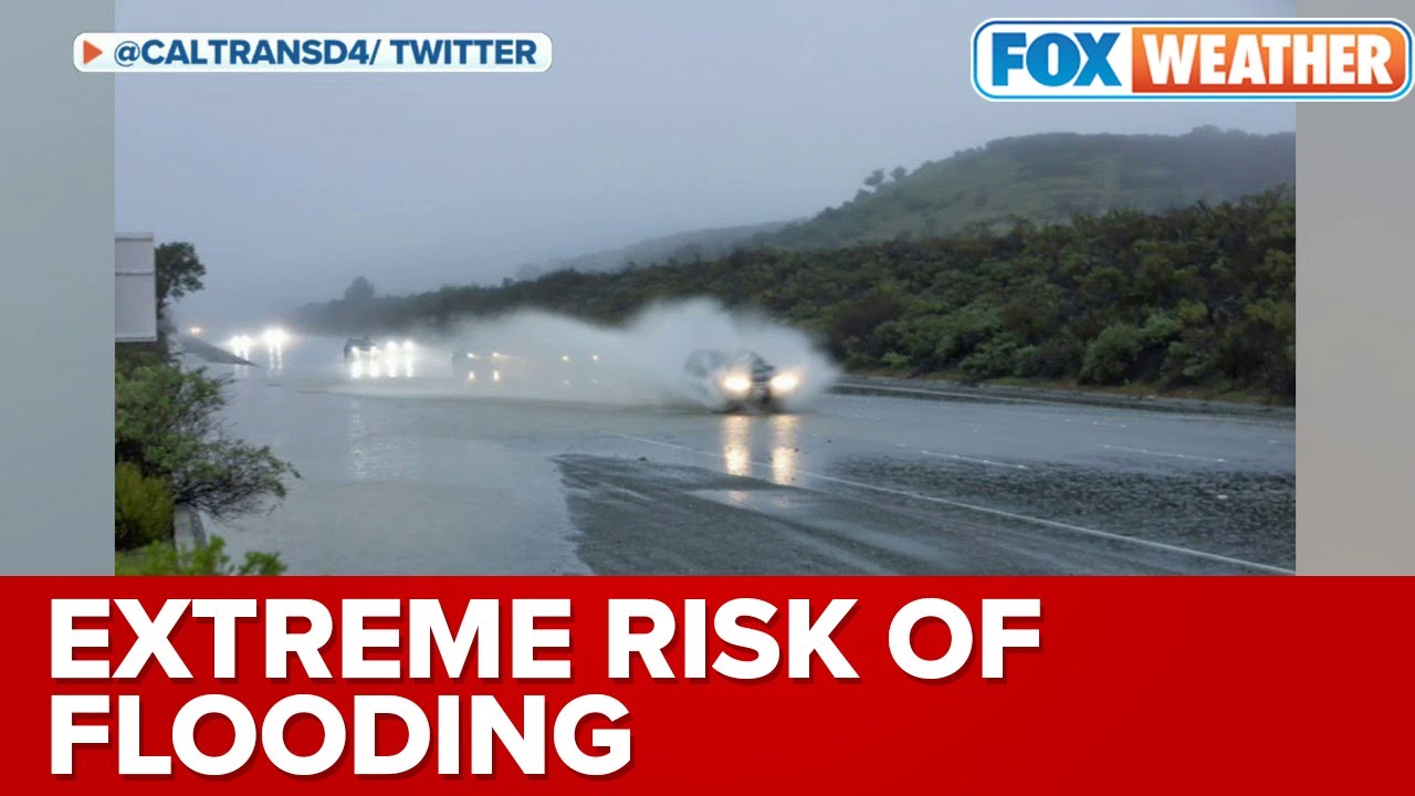 Powerful Atmospheric River Renews Flash Flooding Threat in CA - YouTube