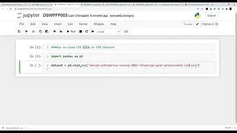 Import csv file in python Jupyter Notebook using pandas. Load csv file python Jupyter notebook