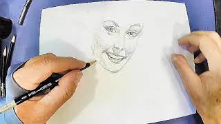 Sketching A Lady With Black Col-Erase