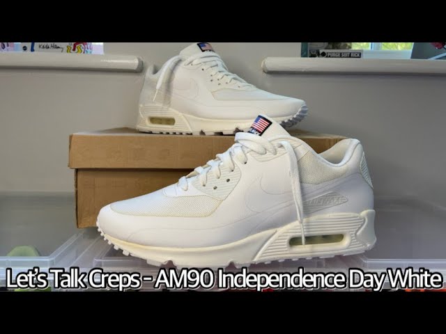 Let's Talk Creps Air Max 90 Independence Day White Review and On-Foot - YouTube