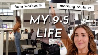 WORK WEEK IN MY LIFE/morning workout routines, green, 9-5 office life, daily vlog
