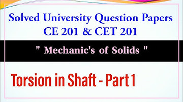 KTU Solved QP | Mechanics of Solids | Module 5 | Torsion of Shaft - Part 1 | 2015 and 2019 Scheme