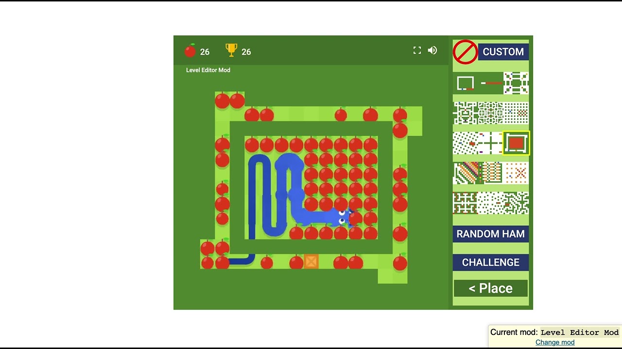Playing Around on Google Snake with Mod