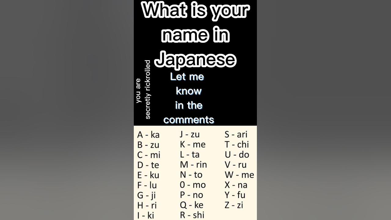 What is your name in japanese youtube