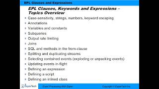 Event Proc. Esper #26 EPL - Overview, Case-Sensitivity, Strings, Numbers, Keyword Escaping