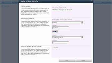 hp TRIM SharePoint Integration - Auto Finalisation