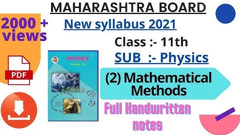 2) Mathematical method class-11th physics