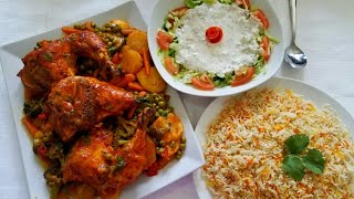 صينية دجاج مع الخضار بالفلفل العدني بالفرن | Baked Chicken and Vegetables